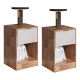 Pack X2 Mesas De Luz Paris Dormitorio Con Cajon Moderna Pack X2 Mesas De Luz Paris Dormitorio Con Cajon Moderna