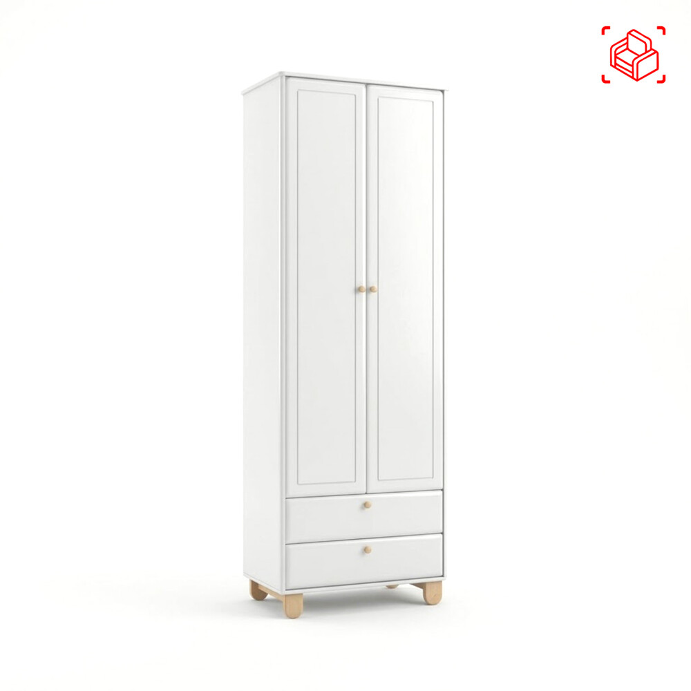 PLACARD ROPERO 2 PUERTAS MDF-Y-MADERA NATURAL-BEIGE ZUPPY