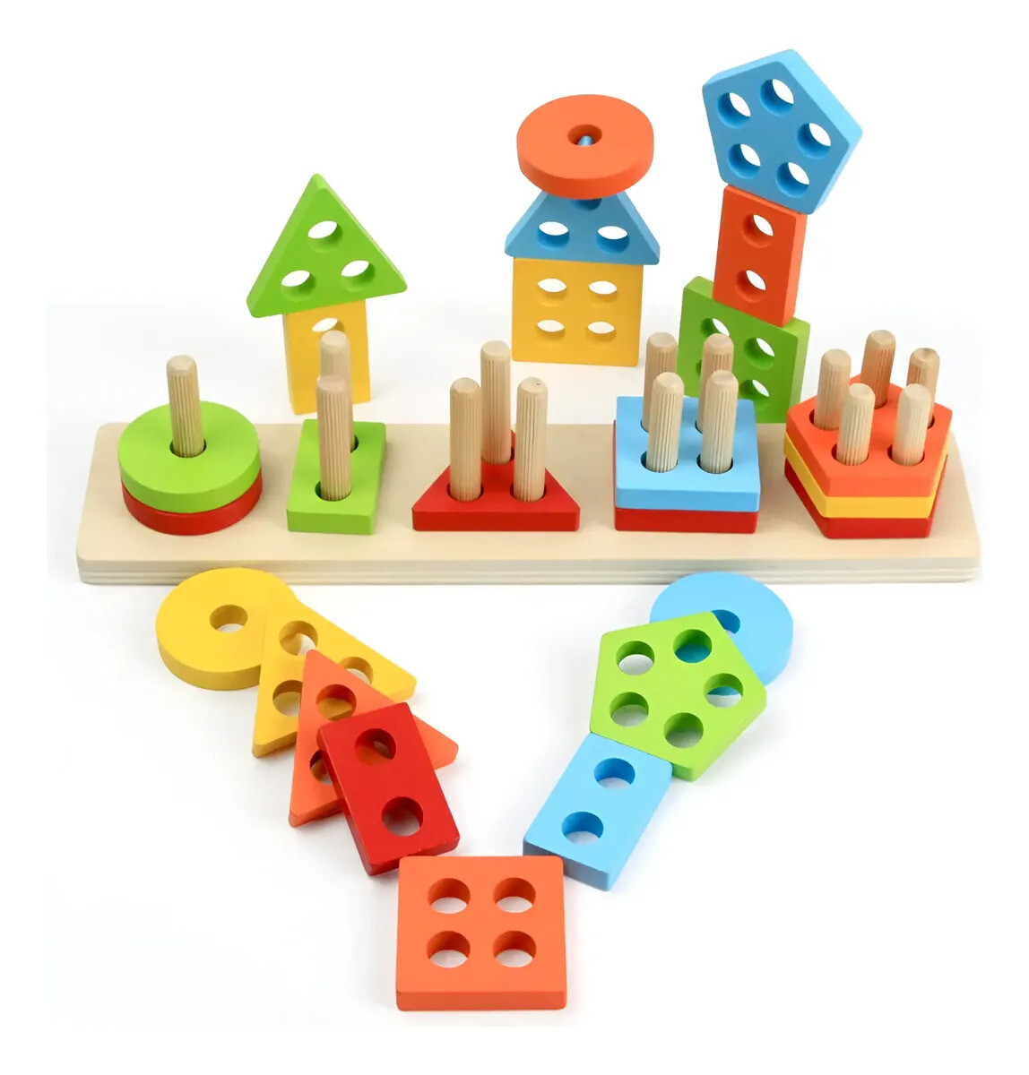 Juego de clasificación y apilamiento de madera 