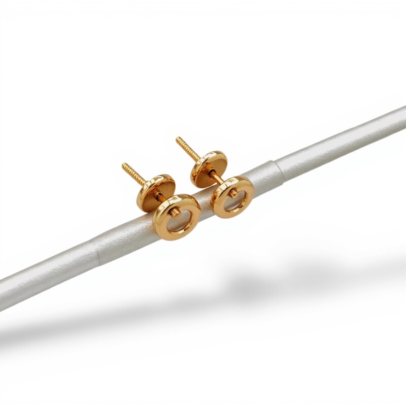Caravanas Punto de Luz oro- Oro bajo - Zirconia - CA8176 conpiedra