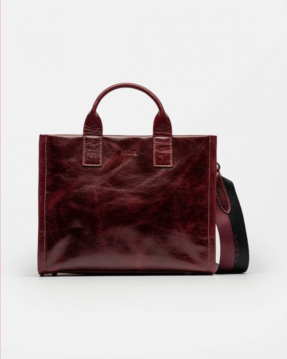 Cartera de Mano Capri En Cuero Liso - Bordeaux 
