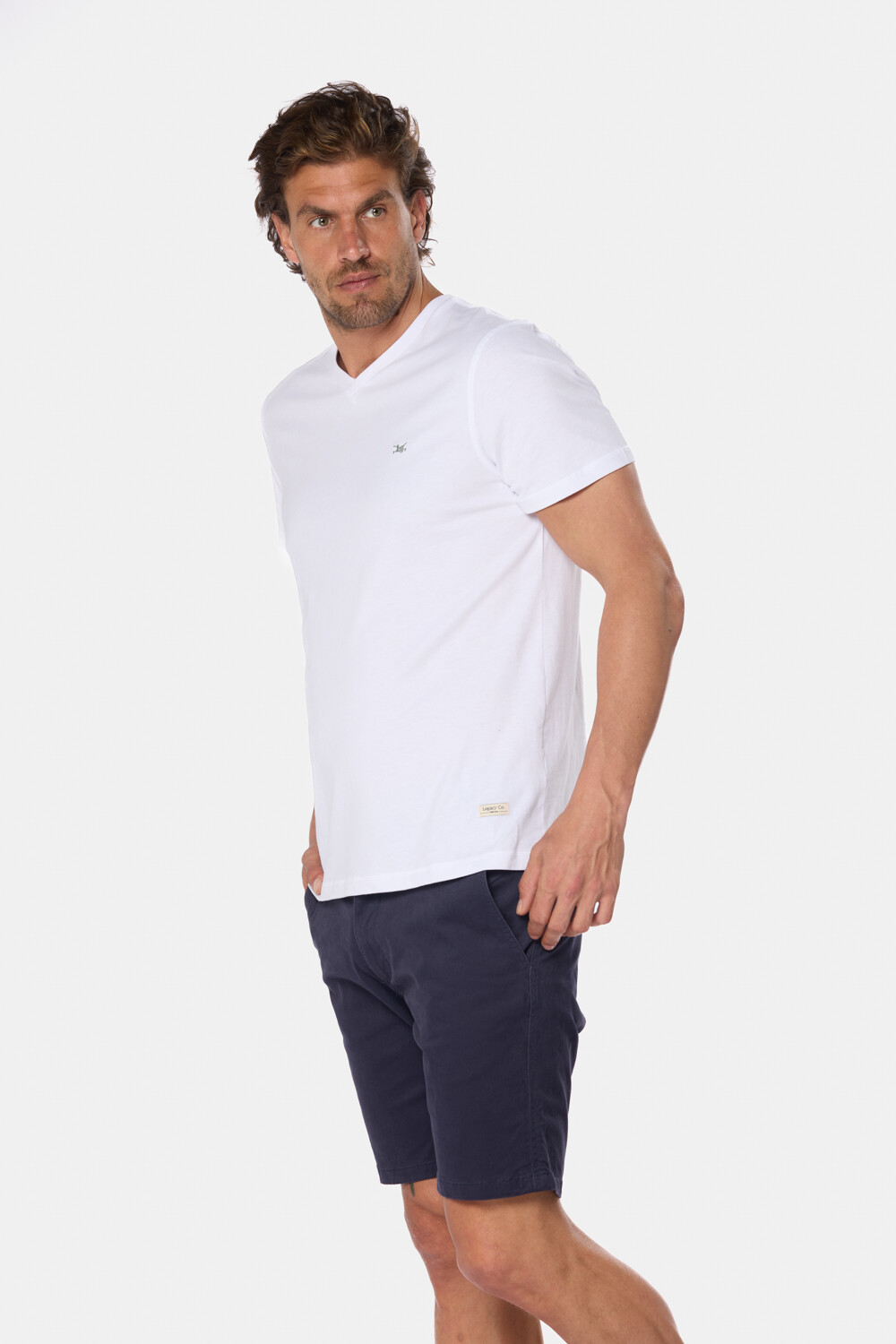 BERMUDA CON CINTURA ELASTIZADA Azul