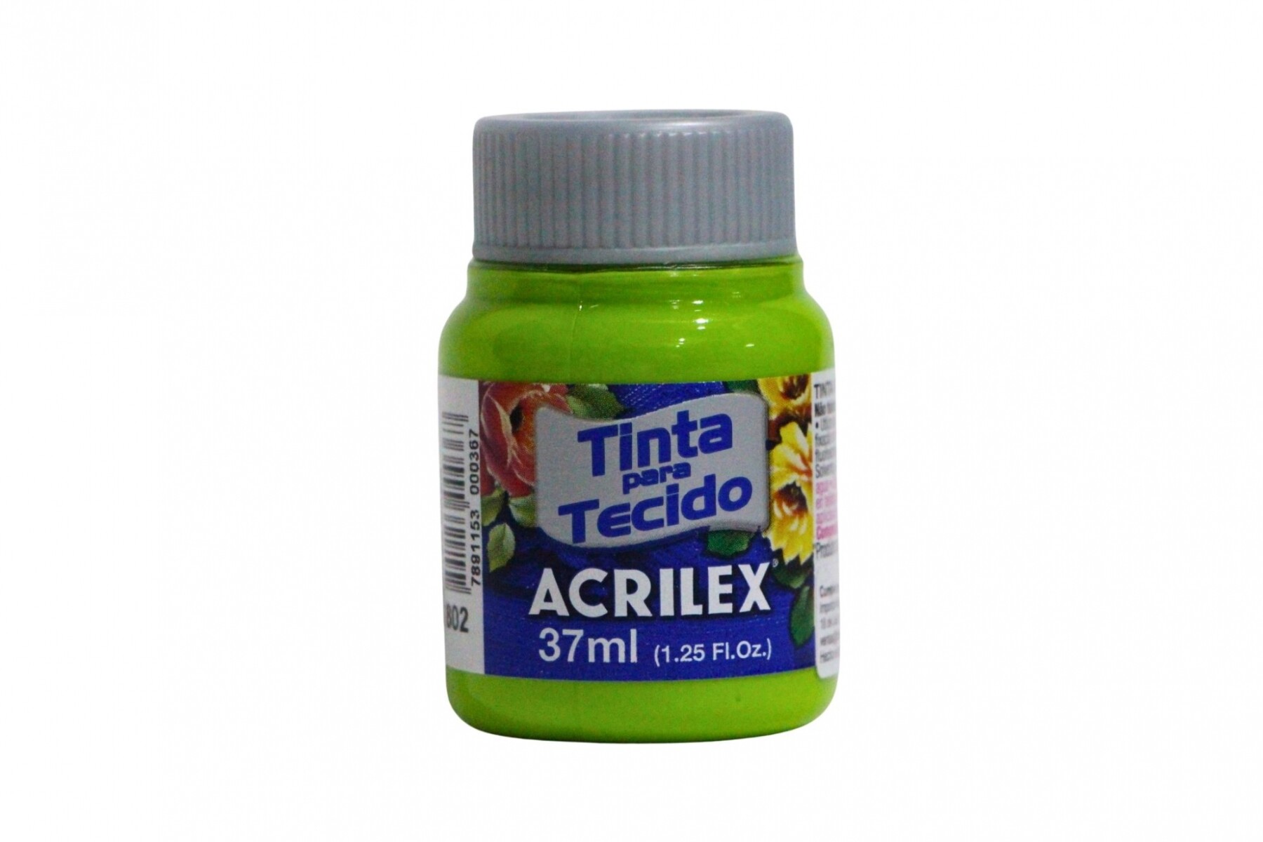 PINTURA PARA TELA 37 ML ACRILEX COLOR VERDE MANZANA 802 
