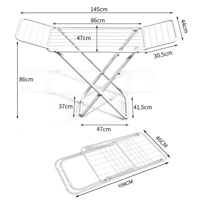 Tendedero para secar ropa de pie plegable 144cm Tendedero para secar ropa de pie plegable 144cm