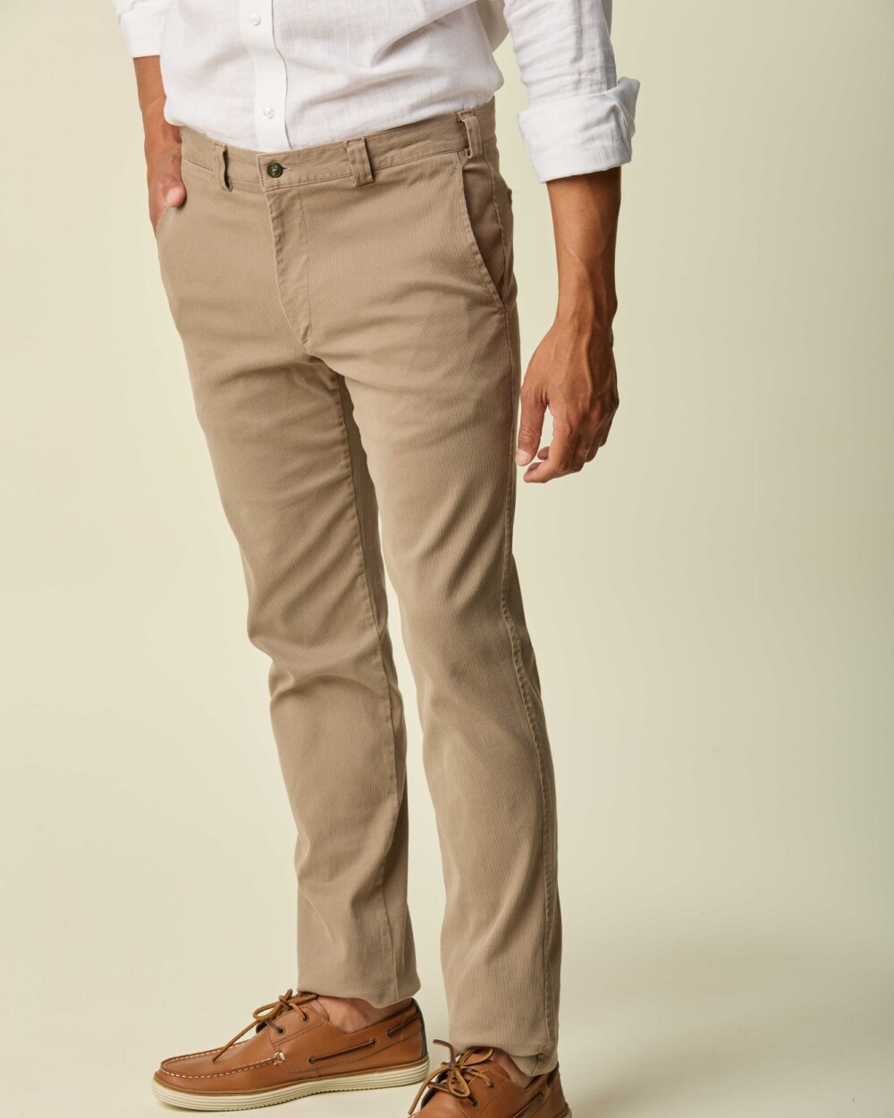 Pantalón Sport Algodón/ Spandex Tramado Beige