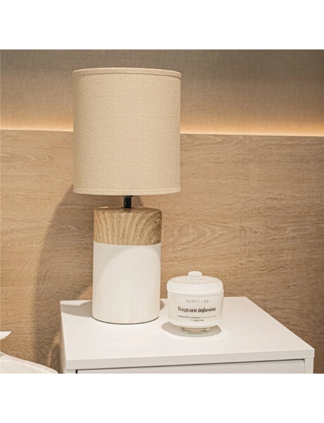 LAMPARA PORCELANA SIMIL MADERA D20x47CM BLANCO LAMPARA PORCELANA SIMIL MADERA D20x47CM BLANCO
