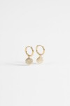 Aros acero moneda strass dorado