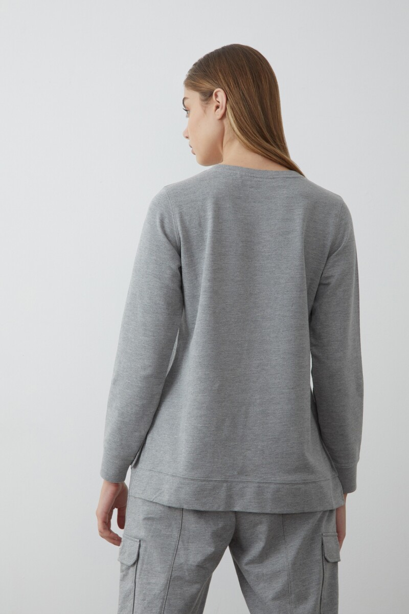 Sweatshirt deportivo gris melange