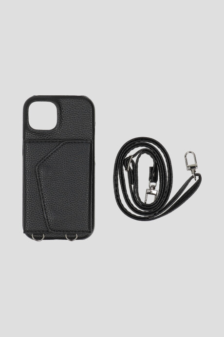 Funda Iphone 14 Con Billetera y Cadena Negro