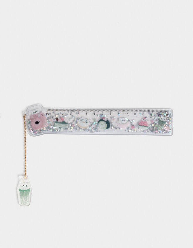 Útiles Varios Regla Estampada "matcha Girly" - Combinacion Multicolor
