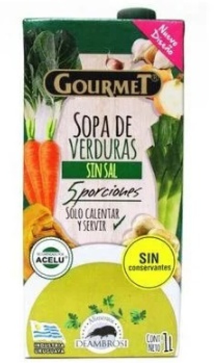 SOPA GOURMET VERDURAS SIN SAL 1 L 