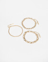 Pulseras Flexibles Sets Metal Set De Pulseras De Metal - Dorado