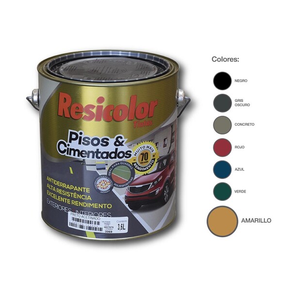 PINTURA PISO AMARILLO DEMARC ACET.900 ml Pintura Piso Amarillo Demarc Acet.900 Ml
