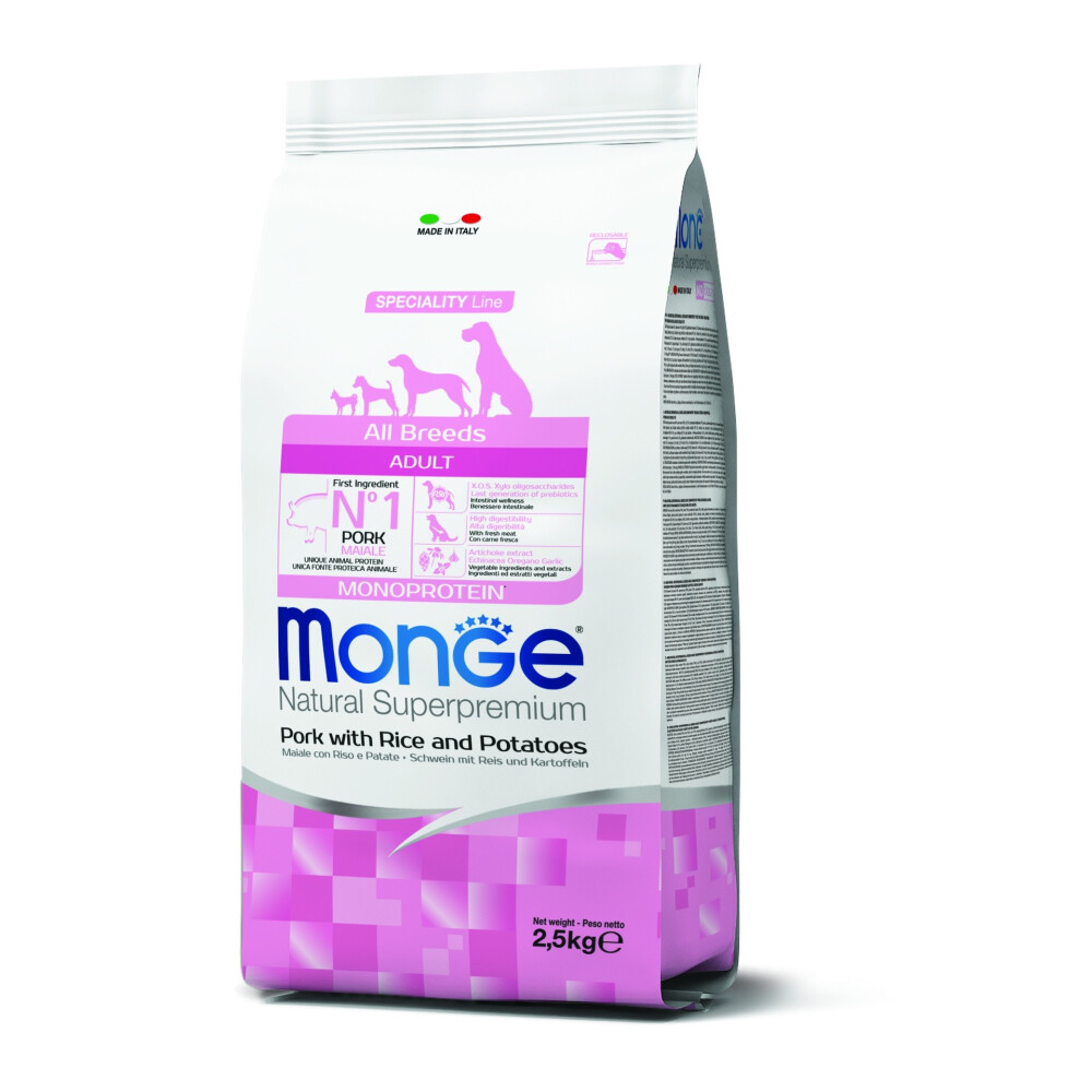 MONGE MONOPROTEÍNA ALL BREEDS ADULT PORK 2.5 KG MONGE MONOPROTEÍNA ALL BREEDS ADULT PORK 2.5 KG
