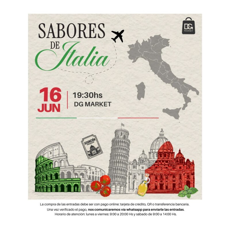 Entrada Sabores de Italia | 16 Junio 2026 Entrada Sabores de Italia | 16 Junio 2026