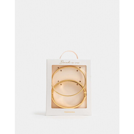 Pulseras Rigidas Sets Bañado En Oro Blanco Dorado