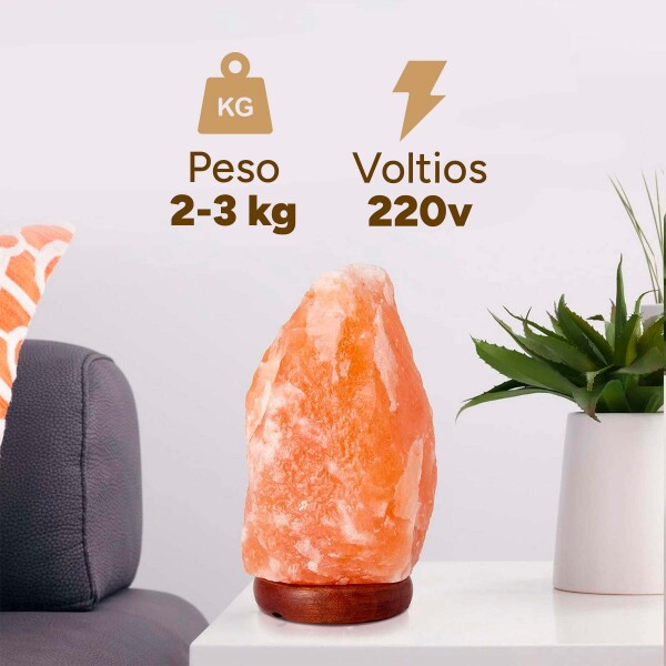 Lámpara Sal De Himalaya 2-3kg Con Interruptor + Base Madera® Lámpara Sal De Himalaya 2-3kg Con Interruptor + Base Madera®