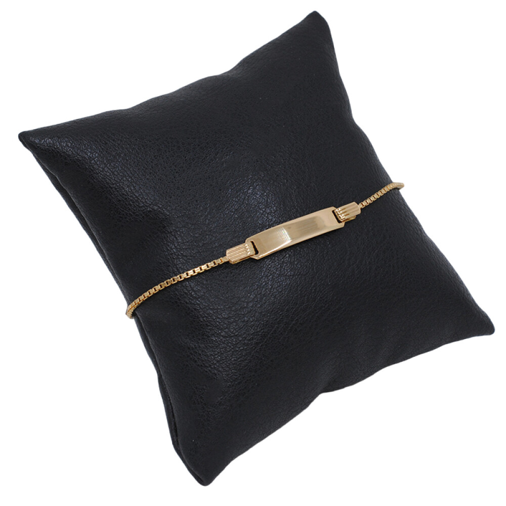 Pulsera En Oro 18K Con Placa De Identidad Pulsera En Oro 18K Con Placa De Identidad