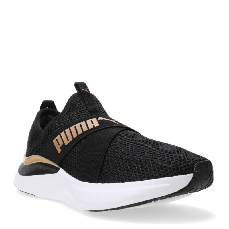 Championes de Mujer Puma Softride Harmony Slip Negro - Dorado