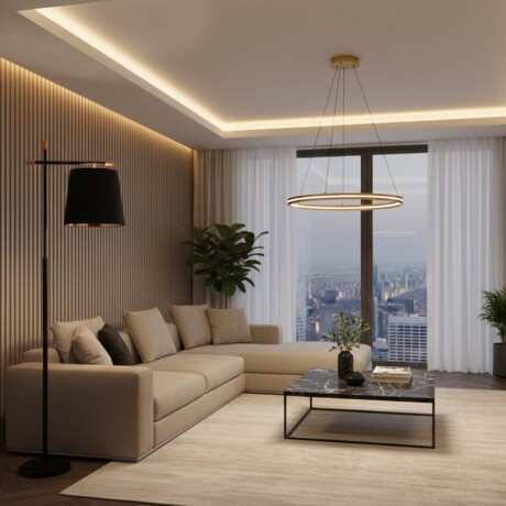 Luminaria de pie pantalla negra y detalles en madera E27 163cm Luminaria de pie pantalla negra y detalles en madera E27 163cm