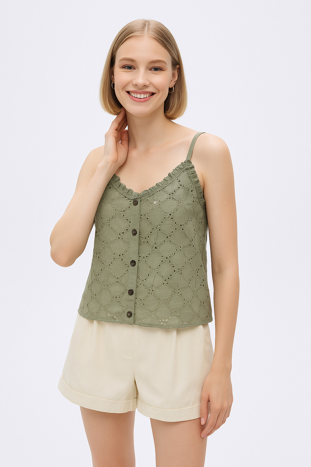 Musculosa Cerdenia Verde Grisaceo