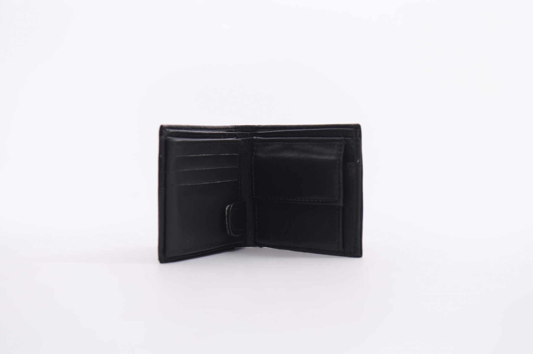 Billetera de hombre con volante y bolsillo - Negro 