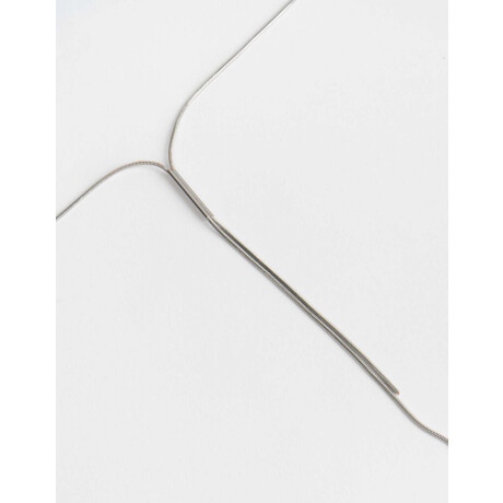 Collar Largo De Metal Plateado