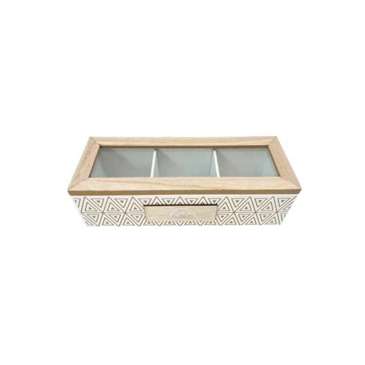 CAJA DE MADERA PARA TE 24 X8,7X7CM BLANCO