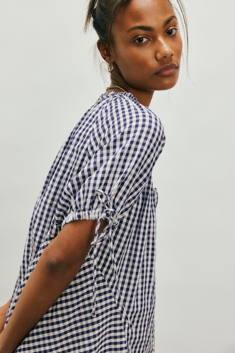 TUNICA FARLEY GINGHAM Azul