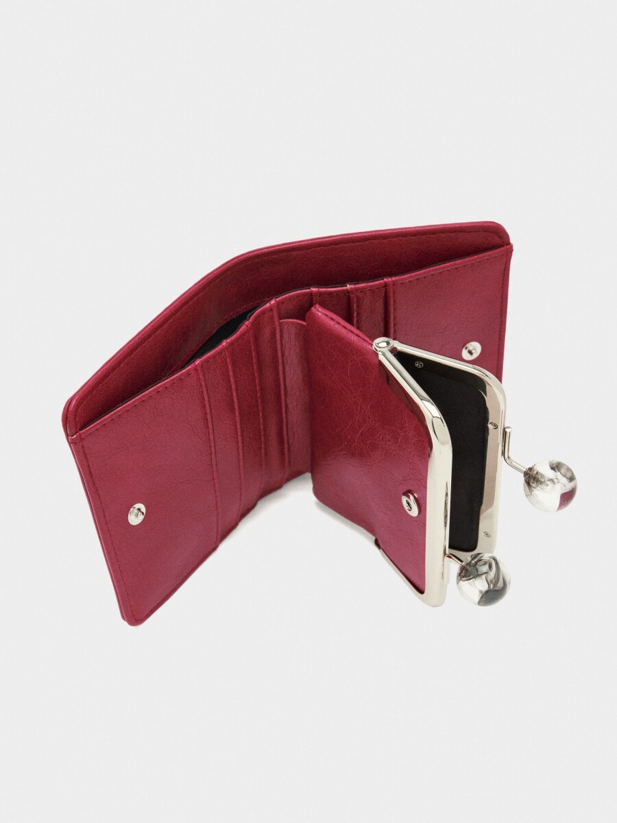 Cartera Con Tachuelas Y Cierre De Boquilla rojo