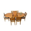 Juego de comedor oval extensible con 6 sillas metro Juego de comedor oval extensible con 6 sillas metro