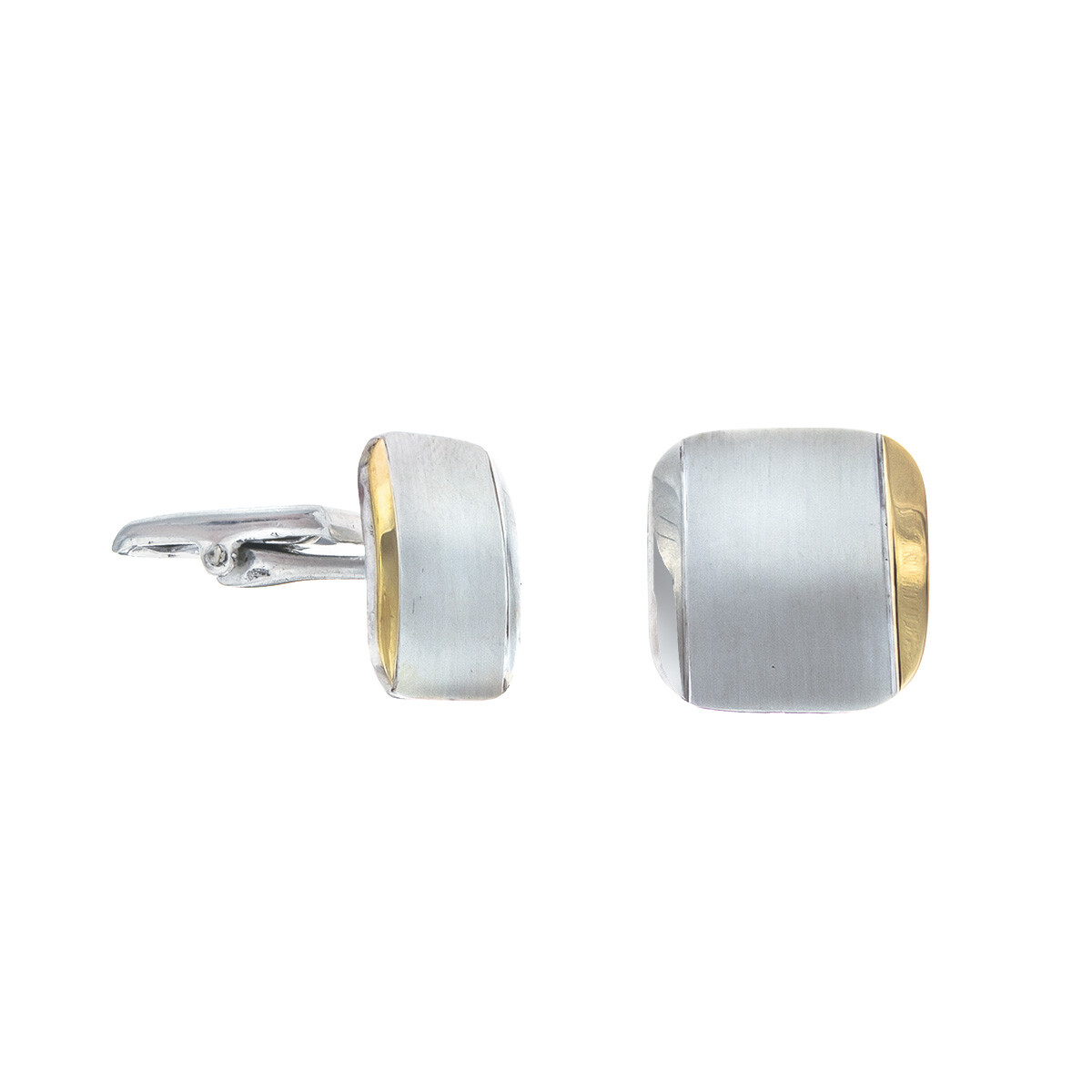Gemelos de plata 925 y double de oro 18 ktes 