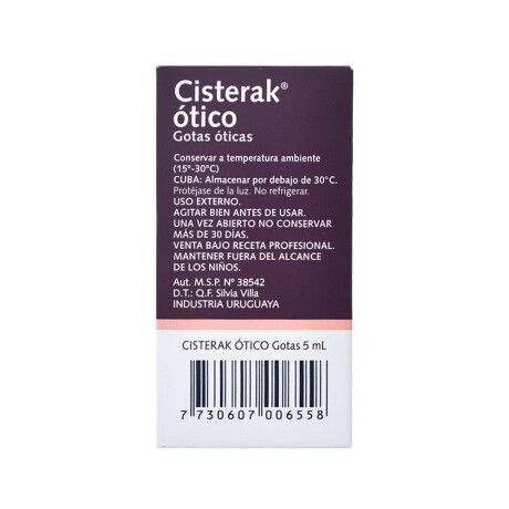 Cisterak Ótico 5 Ml Gotas Infecciones Oído Cisterak Ótico 5 Ml Gotas Infecciones Oído
