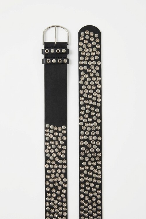 Cinturón strass y tachas negro