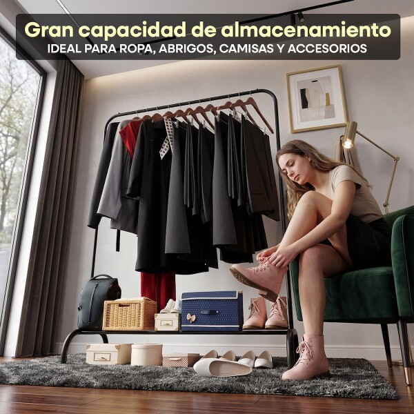Perchero Para Ropa Percha Metal Organizador Estante Placard Imback Color Negro Perchero Para Ropa Percha Metal Organizador Estante Placard Imback Color Negro