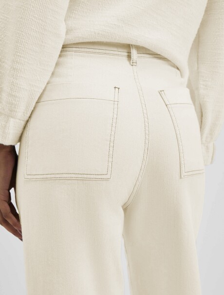 PANTALÓN CROPPED CINTURA ALTA BEIGE