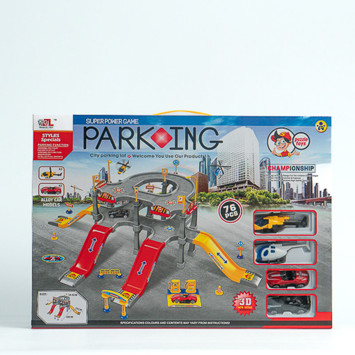 Parking garage con accesorios 76 Piezas 3D 34x48cm 