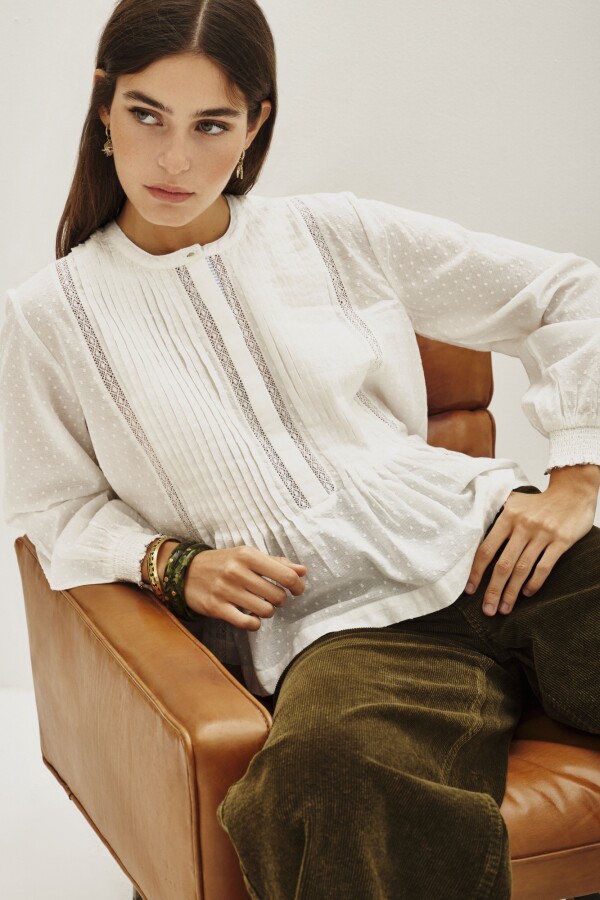 Camisa Cali Pleats Crudo