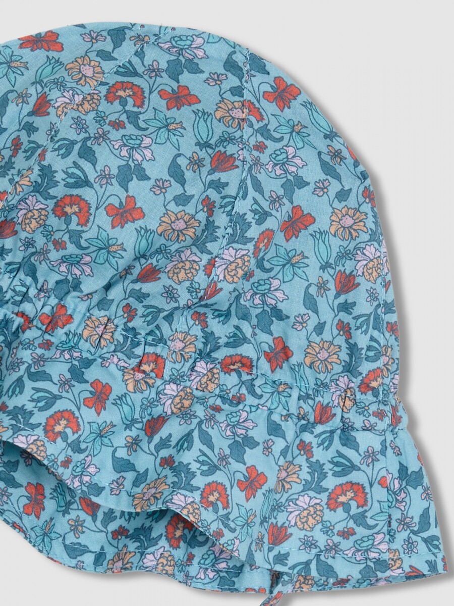Sombrero Con Cinta De Florecitas Gris