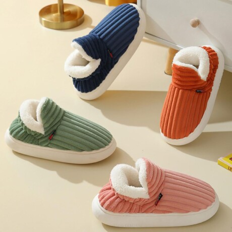 Set Invierno Calienta Cama Cuori 1 Plaza y Pantuflas Unisex Azul