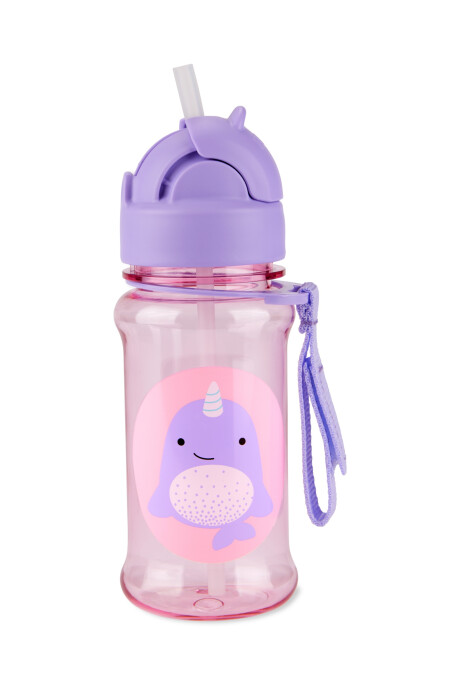 Botella de plástico Tritan, con sorbito, diseño narval Botella de plástico Tritan, con sorbito, diseño narval
