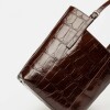 Shopper The Icon en cuero grabado big croco Marron