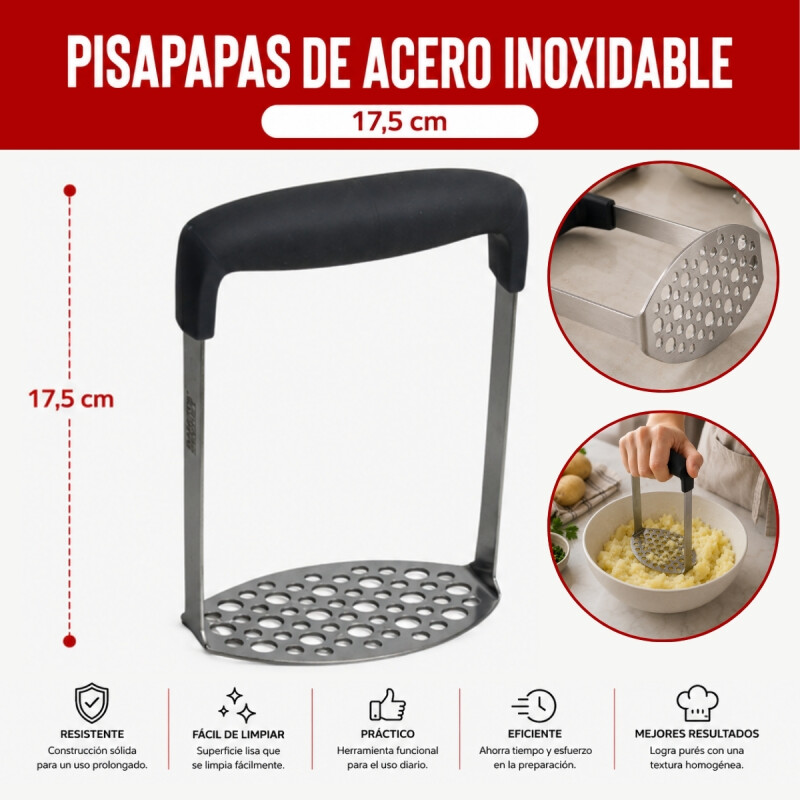 Pisapapas 17,5cm INOX