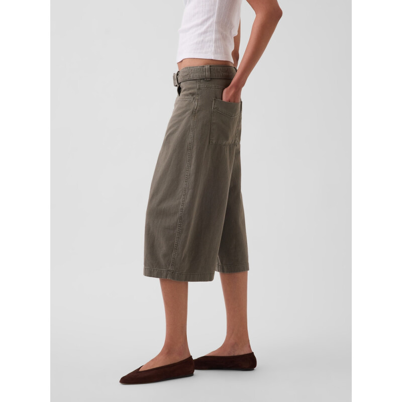 BELTED CULOTTE - RAQUEL BLACK MOSS