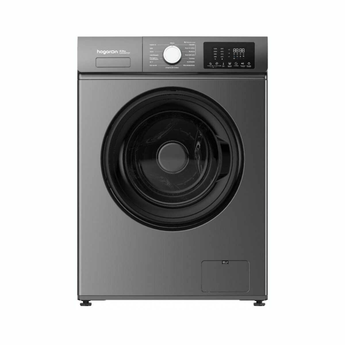 Lavarropas HOGARON LHOG105 Carga Frontal 10,5 Kg Inverter BLDC 1400 RPM 16 Programas Inicio Diferido - Titanium 