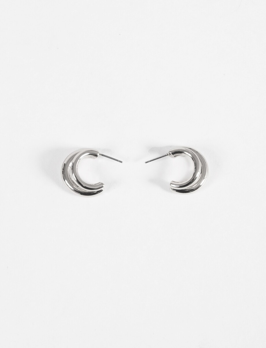 Aros doble metallic - plateado 