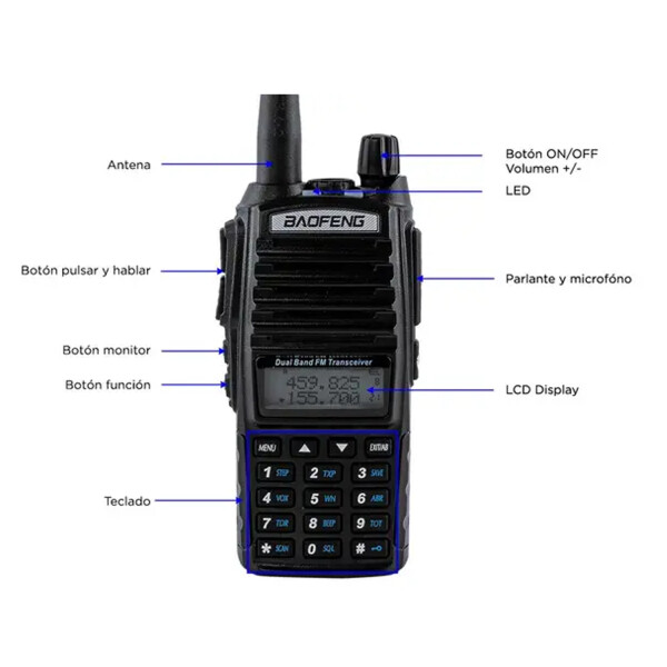 Walkie Talkie Handy Baofeng Uv-82 8w Dual Band Bandas De Frecuencia Uhf Color Negro Walkie Talkie Handy Baofeng Uv-82 8w Dual Band Bandas De Frecuencia Uhf Color Negro