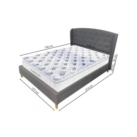 Sommier 2 Plazas Hamptons Hybrid Rhenium con Respaldo Sommier 2 Plazas Hamptons Hybrid Rhenium con Respaldo