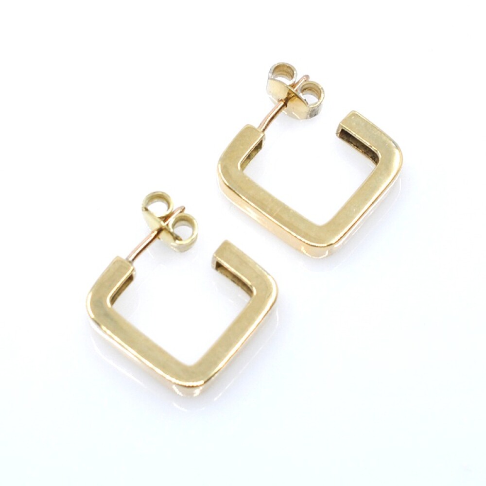 Aros cuadrados en oro 18k amarillo Aros cuadrados en oro 18k amarillo