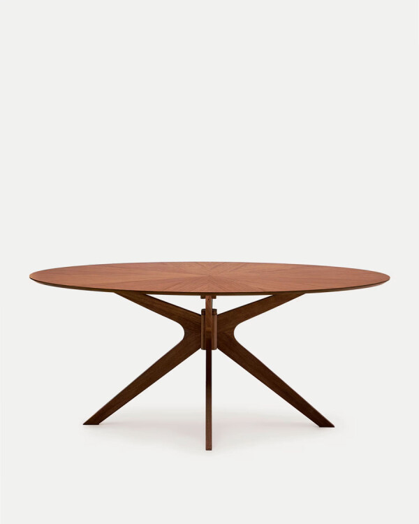 Mesa Naanim de chapa de nogal 180 x 110 cm